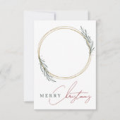 Carte Cookie de Noël Elégant Gold Green Wreath (Devant)