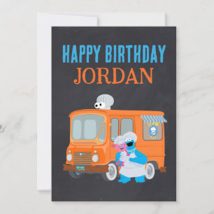 Carte Cookie Monster Chalkboard Food Truck Anniversaire