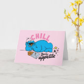 Carte Cookie Monster | Chill Bon appétit Joyeux annivers (Fleur jaune)