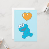 Carte Cookie Monster Heart Balloon (Devant/Arrière en situation)
