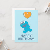 Carte Cookie Monster Heart Balloon (Devant/Arrière en situation)