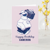 Carte Cookie Monster | Jamming with the Boom Box (Fleur jaune)