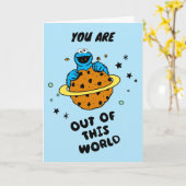 Carte Cookie Monster | Joyeux Anniversaire (Fleur jaune)