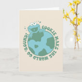 Carte Cookie Monster | Les cookies font tourner le monde (Fleur jaune)