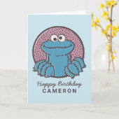 Carte Cookie Monster | Om Nom Nom (Fleur jaune)