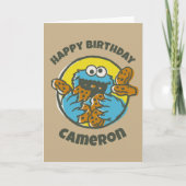 Carte Cookie Monster Rétro (Devant)