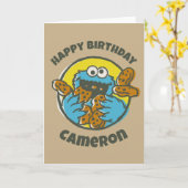 Carte Cookie Monster Retro (Fleur jaune)