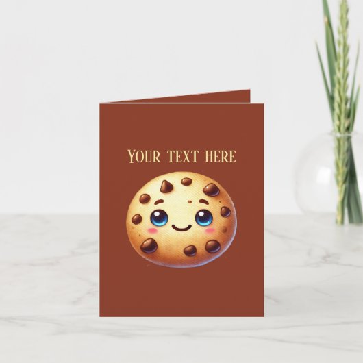 Carte cookie personnalisable aux pépites de chocolat fou (Devant)