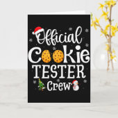 Carte Cookie Tester Crew Family Baking Team Christmas (Fleur jaune)