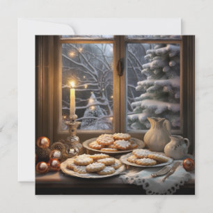 Carte Cookies de Noël en journée enneigée