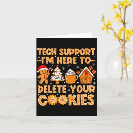 Carte Cookies Support Tech I'm Delete Here (Fleur jaune)