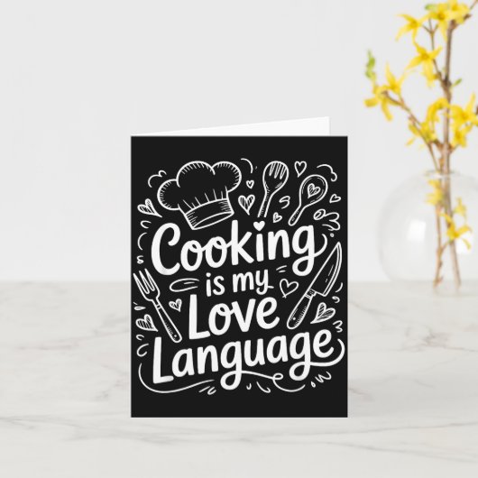 Carte Cooking Is My Love Language, Culinary Chef And Kit (Fleur jaune)