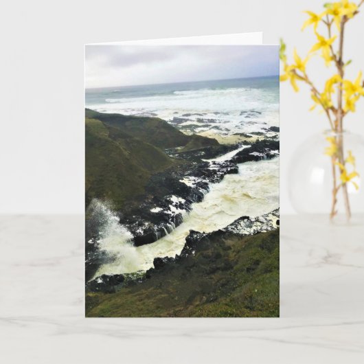 Carte Cook's Chasm, Cape Perpetua, Côte de l'Oregon (Fleur jaune)