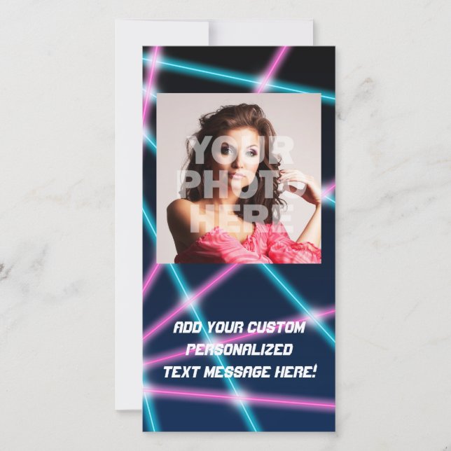 Carte Cool 80s Laser Light Show Arrière - plan Retro Neo (Devant)