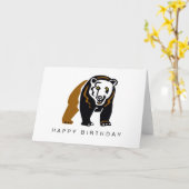 Carte Cool à main - Grizzly BEAR - Faune - (Fleur jaune)
