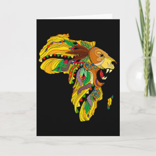Carte cool Afrique Lion Tril Roi africain Histoire
