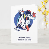 Carte Cool Astronaut équitation Unicorn Rock Ado graphiq (Fleur jaune)