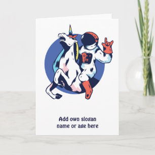 Carte Cool Astronaut équitation Unicorn Rock Ado graphiq