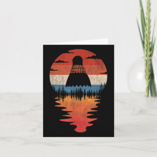 Carte Cool Badminton Retro Style coucher de soleil Vinta
