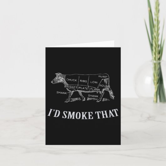 Carte Cool Bbq - Je fumerais ça - Boeuf (Devant)