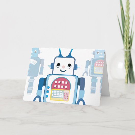 Carte Cool Blue Robot Cadeaux Nouveautés (Devant)