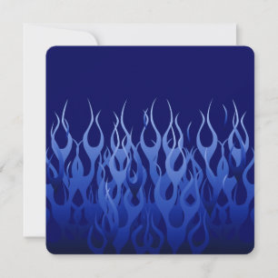 Carte Cool Blue sur Blue Racing Flames décoratif