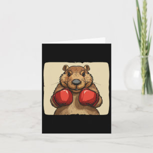 Carte Cool Boxing Beaver Avec Gants Pour Un Confiant Et