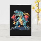 Carte Cool Boxing Gloves With Dinosaur  (Fleur jaune)