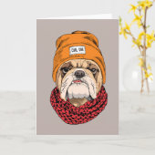 Carte Cool Bulldog (Fleur jaune)
