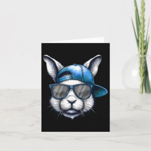 Carte Cool Bunny Face Joyeuses Chemises de Pâques Pour G