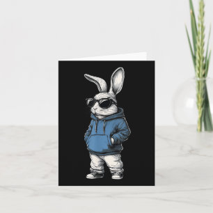 Carte Cool Bunny Face Sungles Rabbit Joyeux Jour de Pâqu