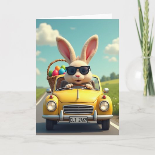 Carte Cool Bunny Spring Ride Card (Devant)