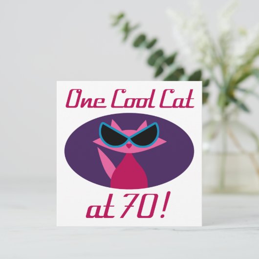 Carte Cool Chat 70e anniversaire (Debout devant)