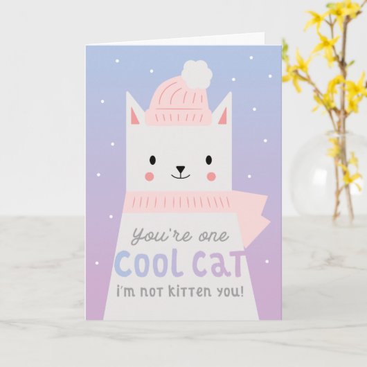 Carte Cool Chat Funny Anniversaire (Fleur jaune)