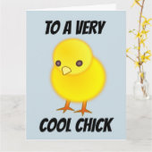 CARTE COOL CHICK BANNIER AMI GREETING CARD (Fleur jaune)