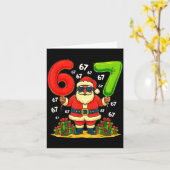 Carte Cool Christmas Six Seven Santa Claus 6 7 Funny Gen (Fleur jaune)