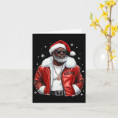 Carte Cool de Noël afro-américain Père Noël Black Afro K (Fleur jaune)