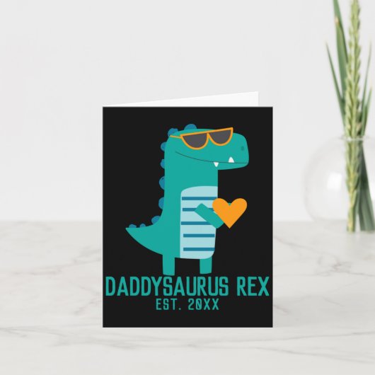 Carte Cool Dino Daddysaurus Rex New Dad Fathers Day  (Devant)