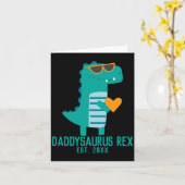 Carte Cool Dino Daddysaurus Rex New Dad Fathers Day  (Fleur jaune)