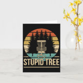 Carte Cool Disque Golf Player Citation I Stupid Tree (Fleur jaune)