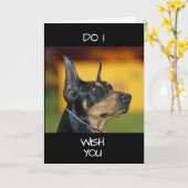 Carte **COOL DOBERMAN** dit JOYEUX "40ème" (Fleur jaune)