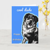 Carte Cool Dude Australian Shephard Folded Greeting Card (Fleur jaune)