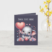 Carte Cool éléphant amour ajouter un message (Fleur jaune)