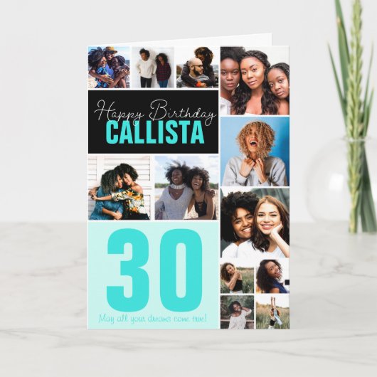 Carte Cool Famille amis Photo Collage Joyeux anniversair (Devant)