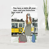 Carte Cool Fashionista Sentimental Anniversaire (Devant)