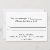 Carte Cool Faux Silver Stripe Modern Cadeau Certificat (Dos)
