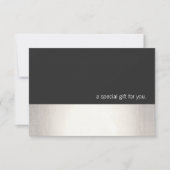 Carte Cool Faux Silver Stripe Modern Cadeau Certificat (Devant)