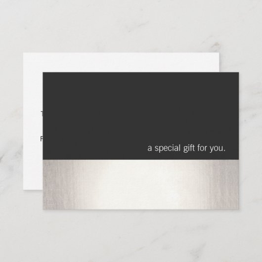 Carte Cool Faux Silver Stripe Modern Cadeau Certificat (Devant / Derrière)
