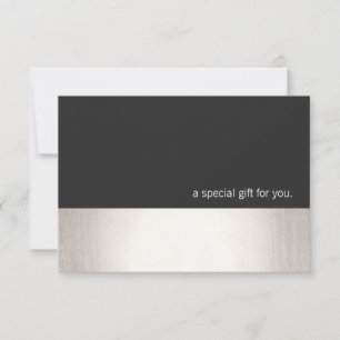 Carte Cool Faux Silver Stripe Modern Cadeau Certificat