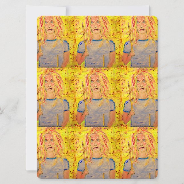 Carte cool fille batteur (Devant)